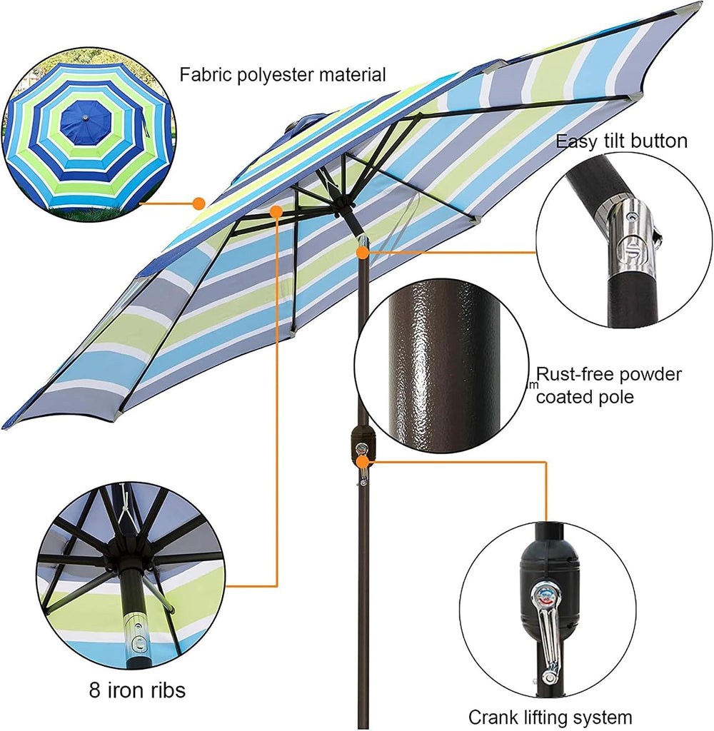 Blissun 9' Outdoor Patio Umbrella, Outdoor Table Umbrella, Yard Umbrella,...