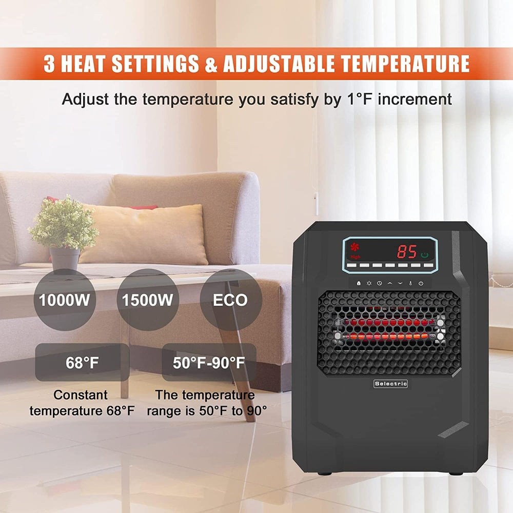 VOLTORB Freestanding Portable Electric Space Heater for Bedroom or Indoor Use...