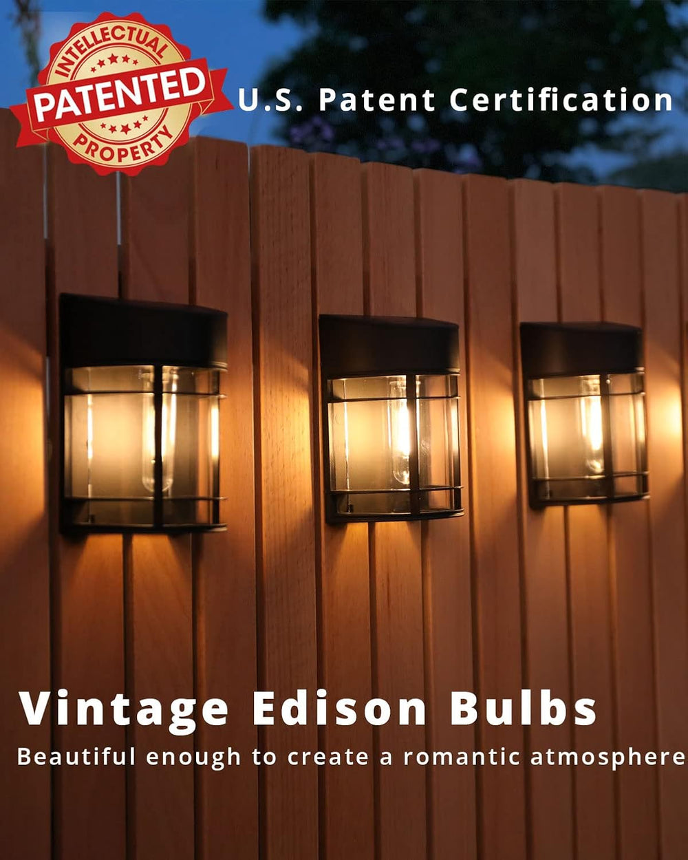 Solar Fence Lights Outdoor, 8 Pack Waterproof Solar Lights Outdoor, Outdoor S...