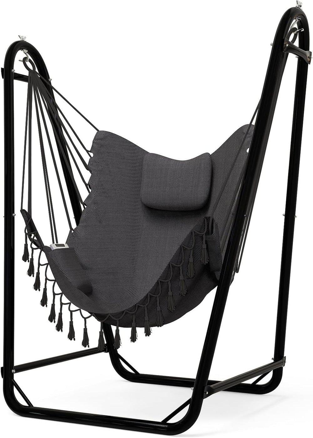Unique U-Shaped Hammock Chair with Stand,Sturdy & Rust-Resistant,Free Gra...