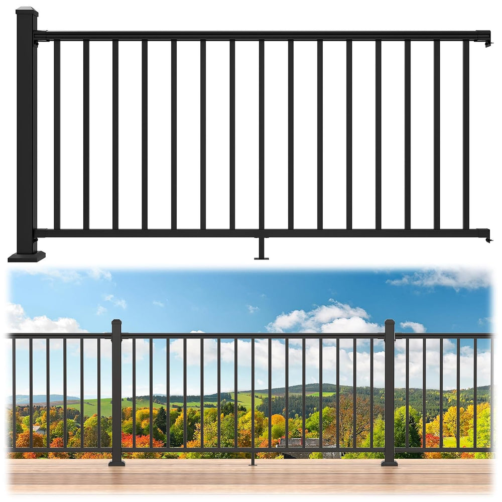 Egadis 1 Pack 36 in x 6 ft Modular Aluminum Porch and Deck Railing Kit