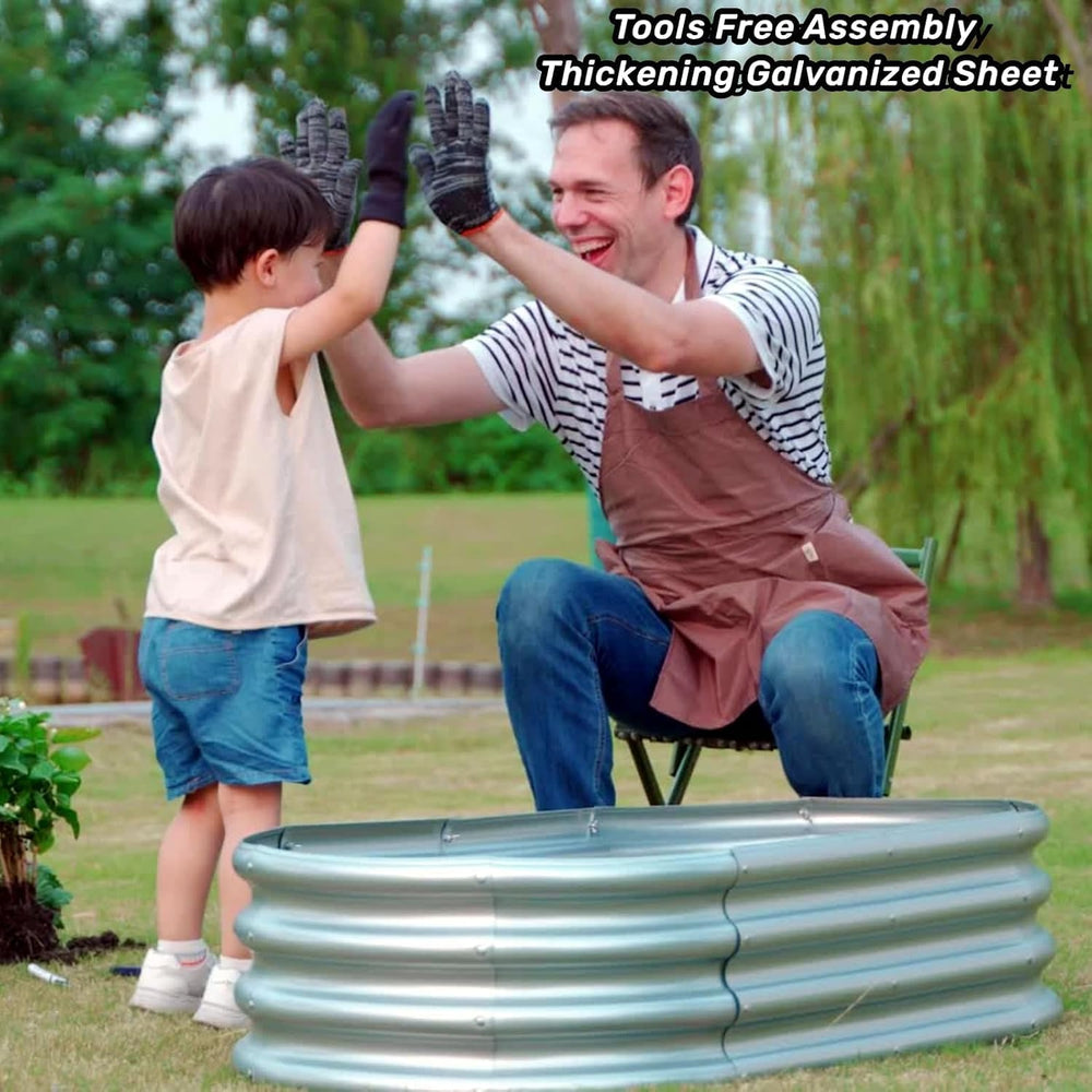 Gartist 2 pcs 4×2×1 ft Raised Garden Bed for Outdoor, Easy Assembly Galvanize...