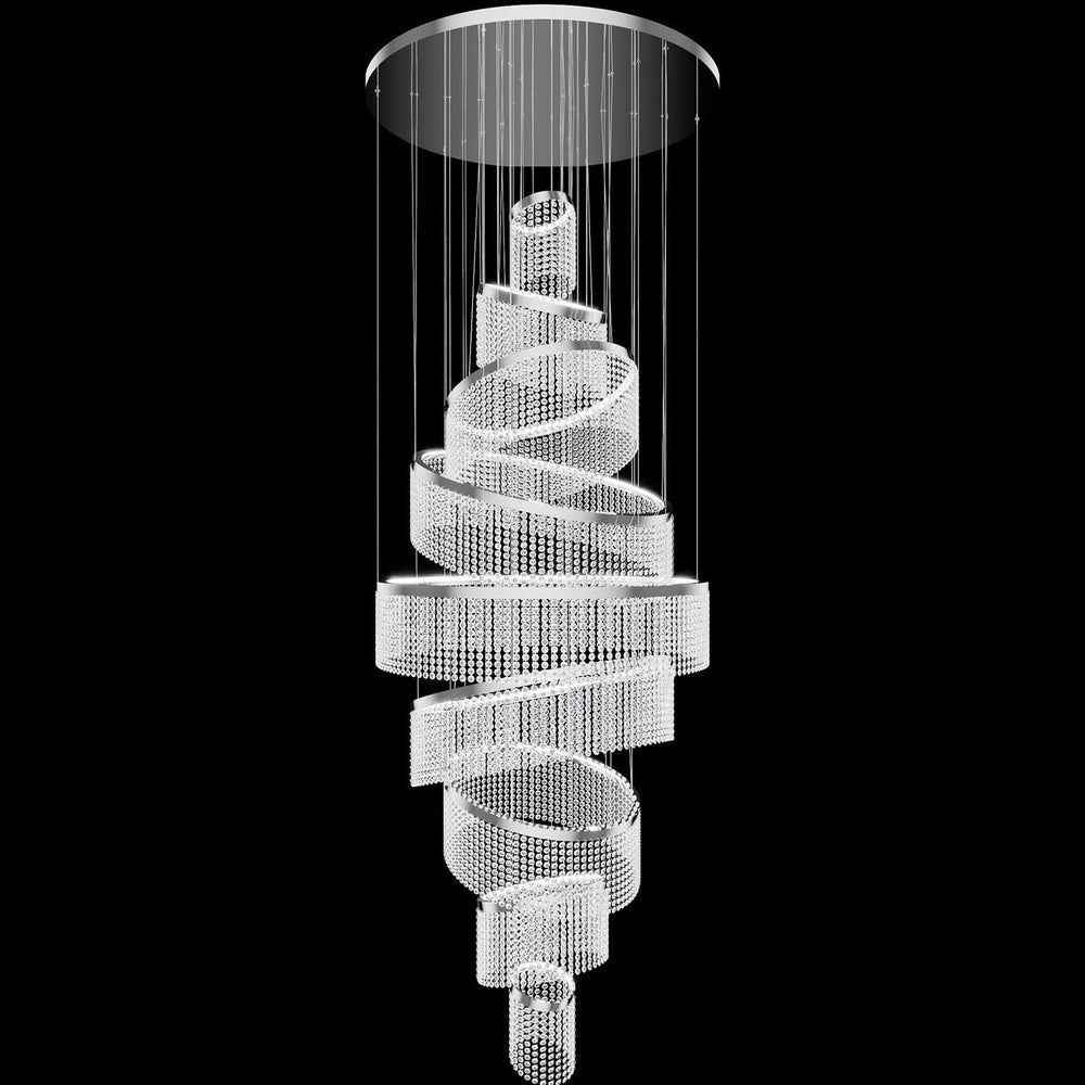 Flashing God H120'' Large 9-Tier Crystal Chandelier for High Ceiling ...