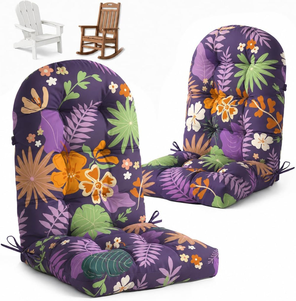 2 Pack Adirondack Chair Cushion Waterproof Indoor Outdoor Rocking Chair Cushi...