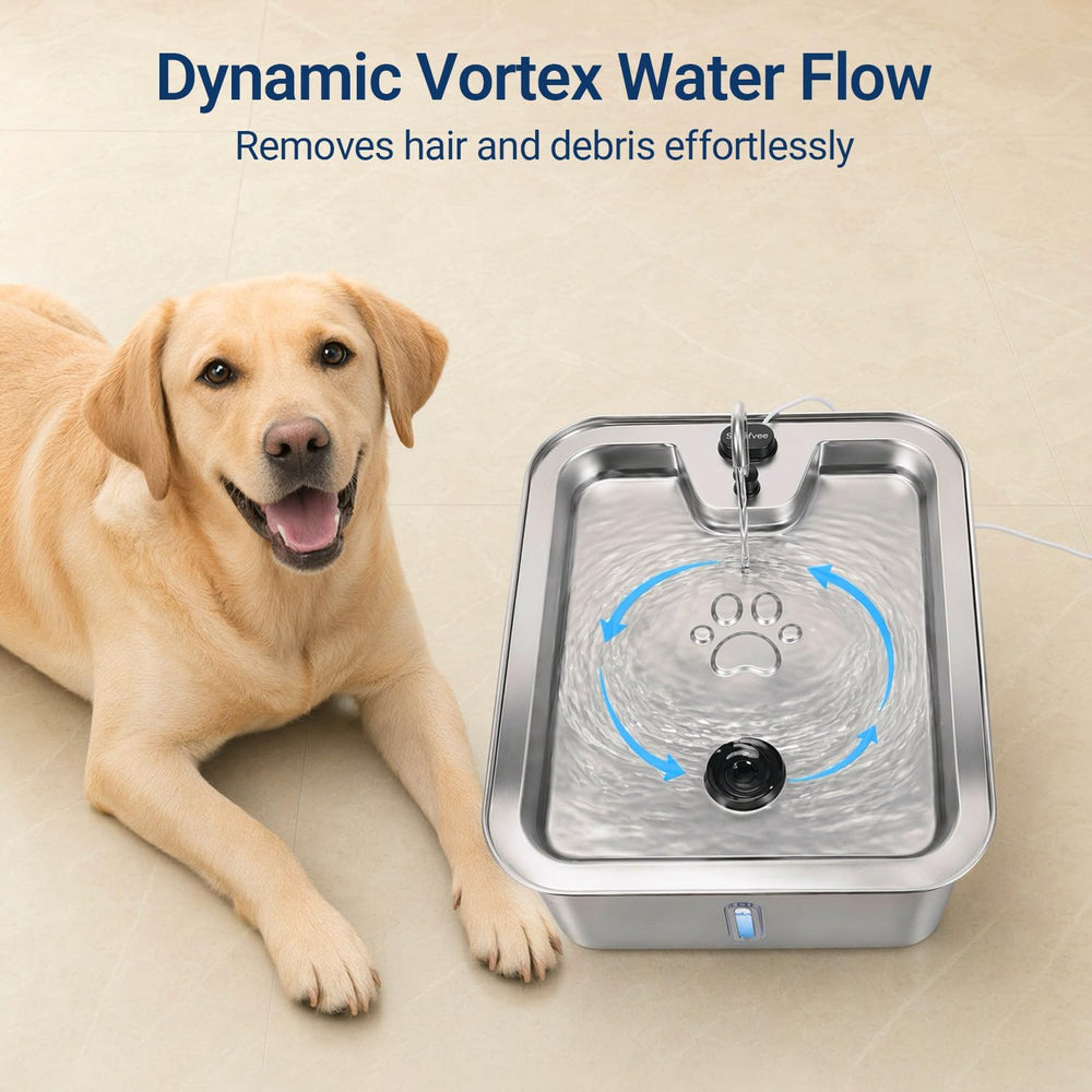 Cat/Large Dog Water Fountain, 4.5Gal/17L Quiet LED Blue Light Stainless Steel...