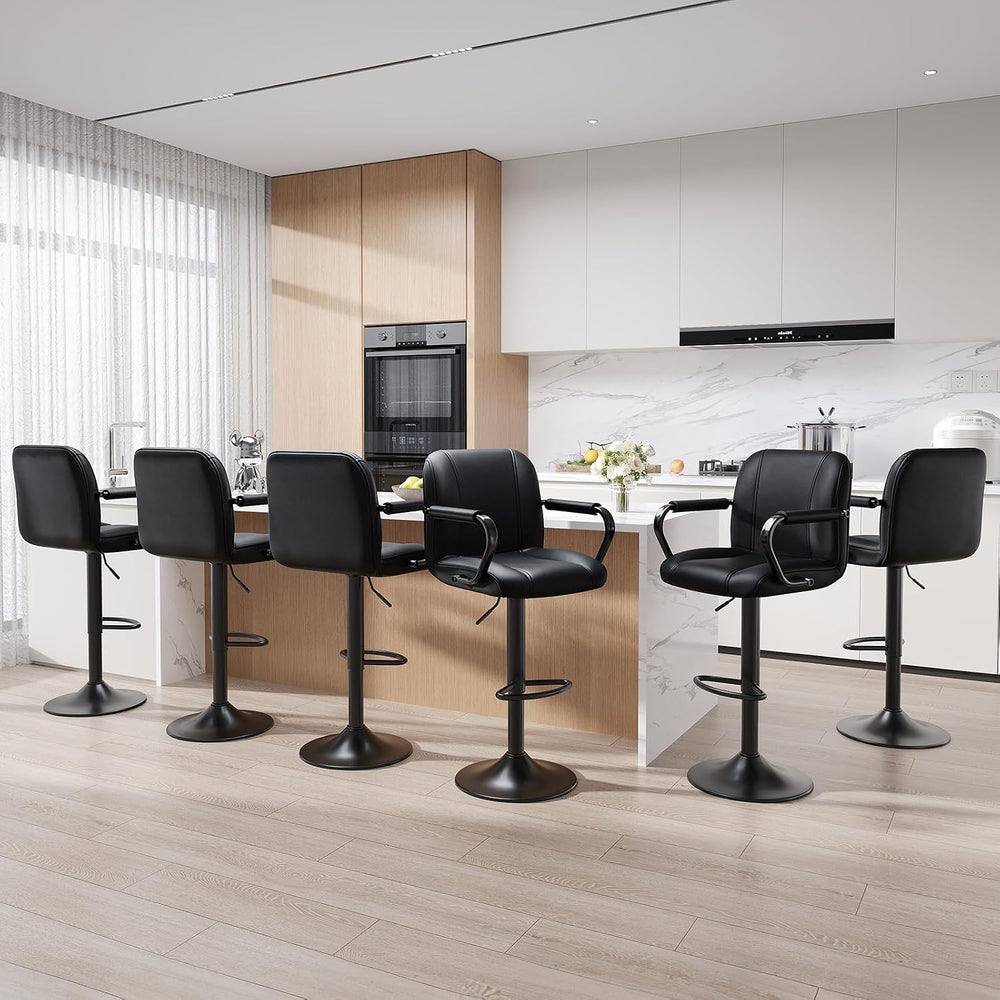 MALOL Set of 4 Kitchen Bar Stools with Armrest and Back - Sillas para Barra d...