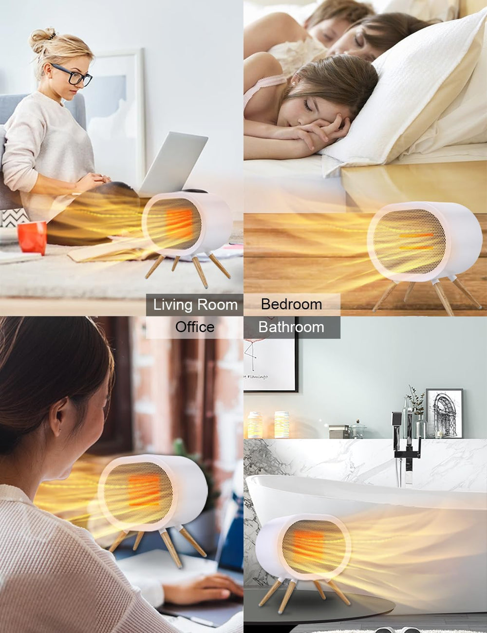 Cute Space Heater, 1000W Portable Space Heaters for Indoor Use