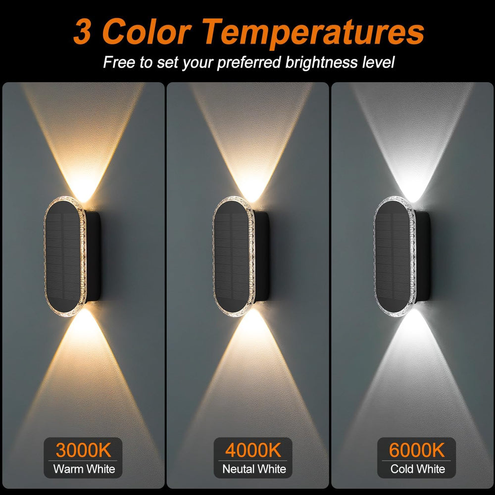 Ellasay Solar Fence Lightsv Backyark: 12-Pack Fence Lights Solar Powered 3 Co...