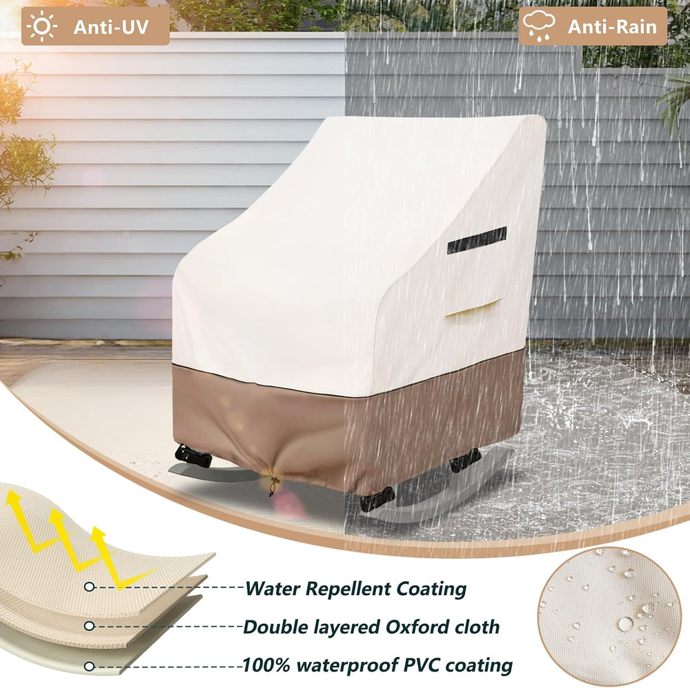 Outdoor Rocking Chair Cover 2 Pack,Heavy Duty Waterproof Patio Rocking Chairs...