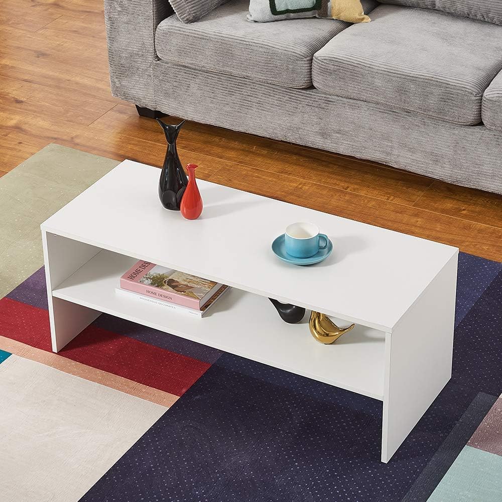 Panana 2-Tier Coffee Table Simple Couch Sofa Side End Table Tea Accent Table ...