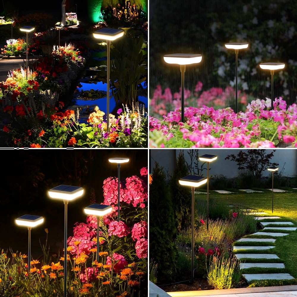 Solar Pathway Lights Outdoor 6 Pack Solar Powered Garden Lights 12H Long Last...