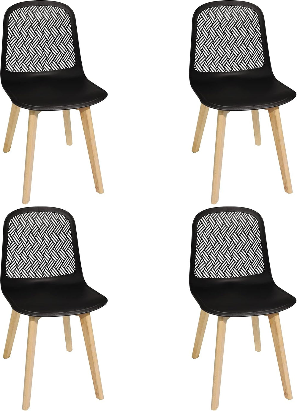 KM Legend Armless Modern Chairs with Wood Legs for Living, Bedroom, Kitchen,D...