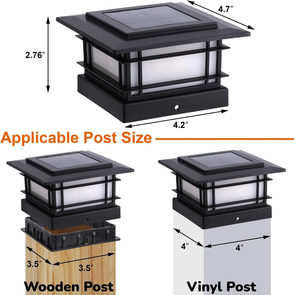 Dynaming 4x4 Solar Post Cap Lights Outdoor with 2 Color Modes, 12 Pack Fence ...