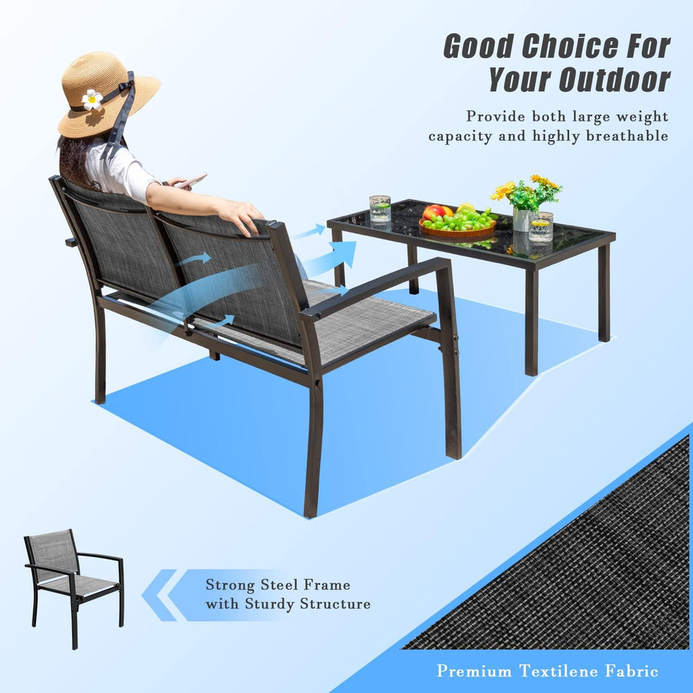 Devoko 4 Pieces Patio Furniture Set Outdoor Garden Patio Conversation Sets Po...