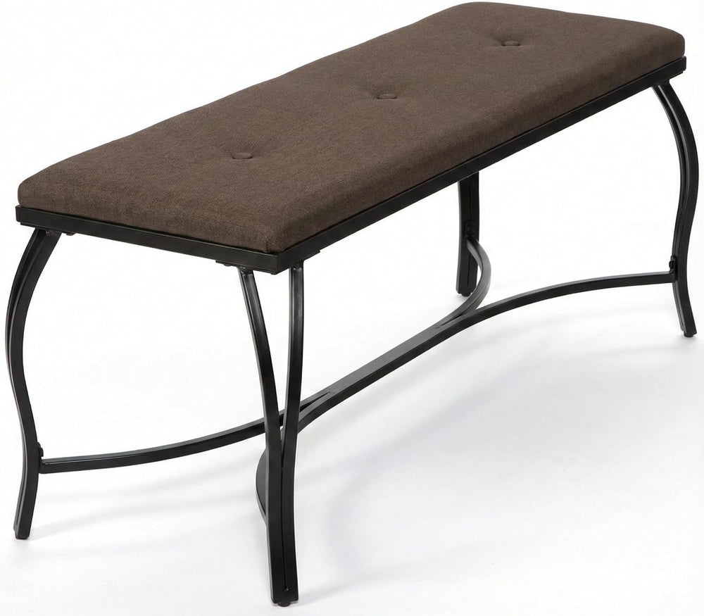 Mango Steam Vienna Mocha Brown - Entryway Bench - Powder Coated, Upholstered,...