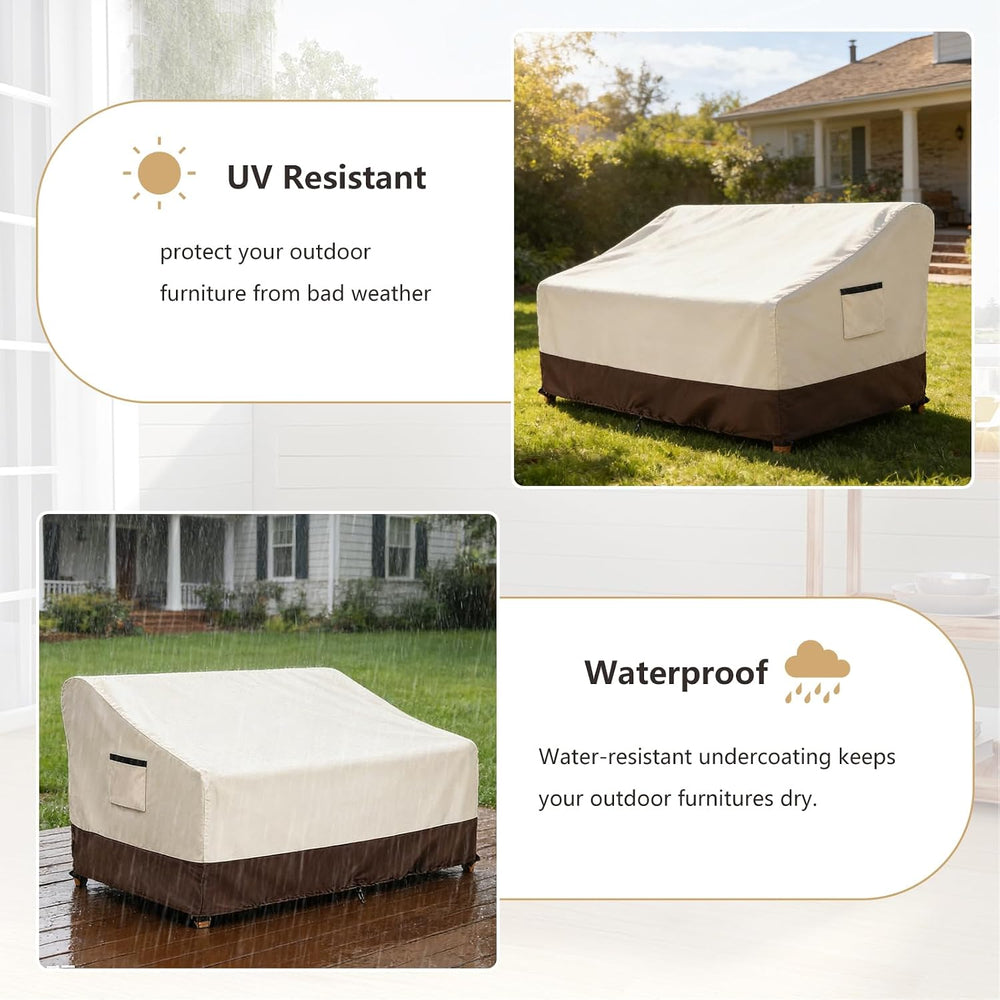 3-Seater Patio Sofa Cover, 600D Heavy Duty Waterproof Outdoor Sofa Covers, 76...