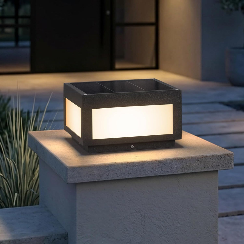 Solar Post Lights Outdoor, 9.84" Solar Pillar Lights Outdoor