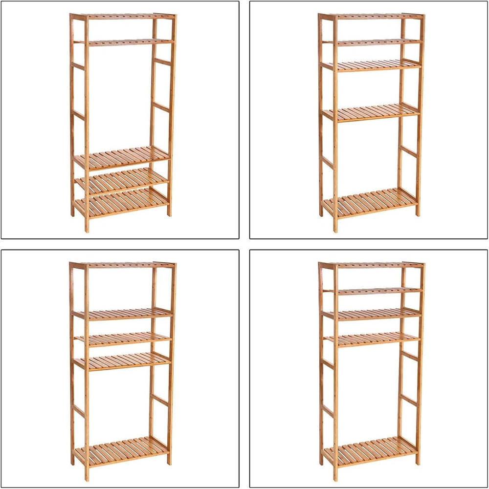SONGMICS 5-Tier Bamboo Shelf, Freestanding Bathroom Storage Rack