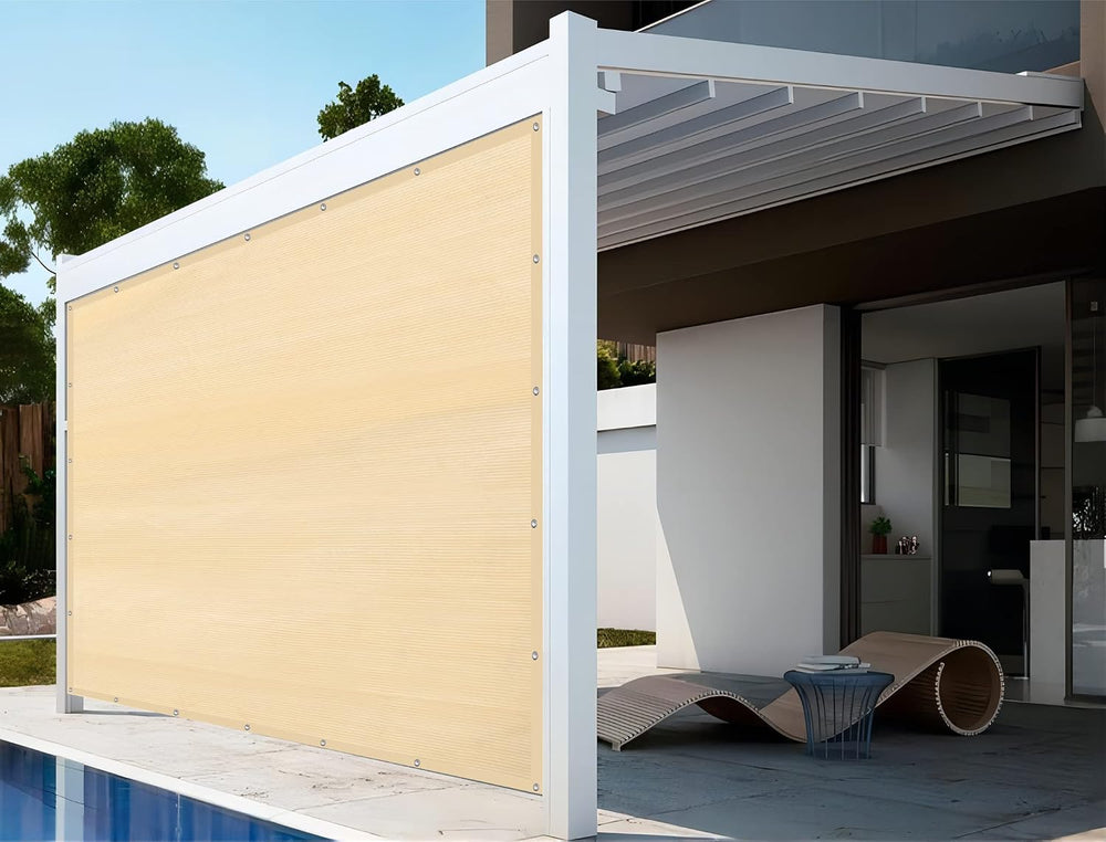 Shatex 90% Shade Fabric 6' x 10' Sun Shade Cloth with Grommets for Pe...