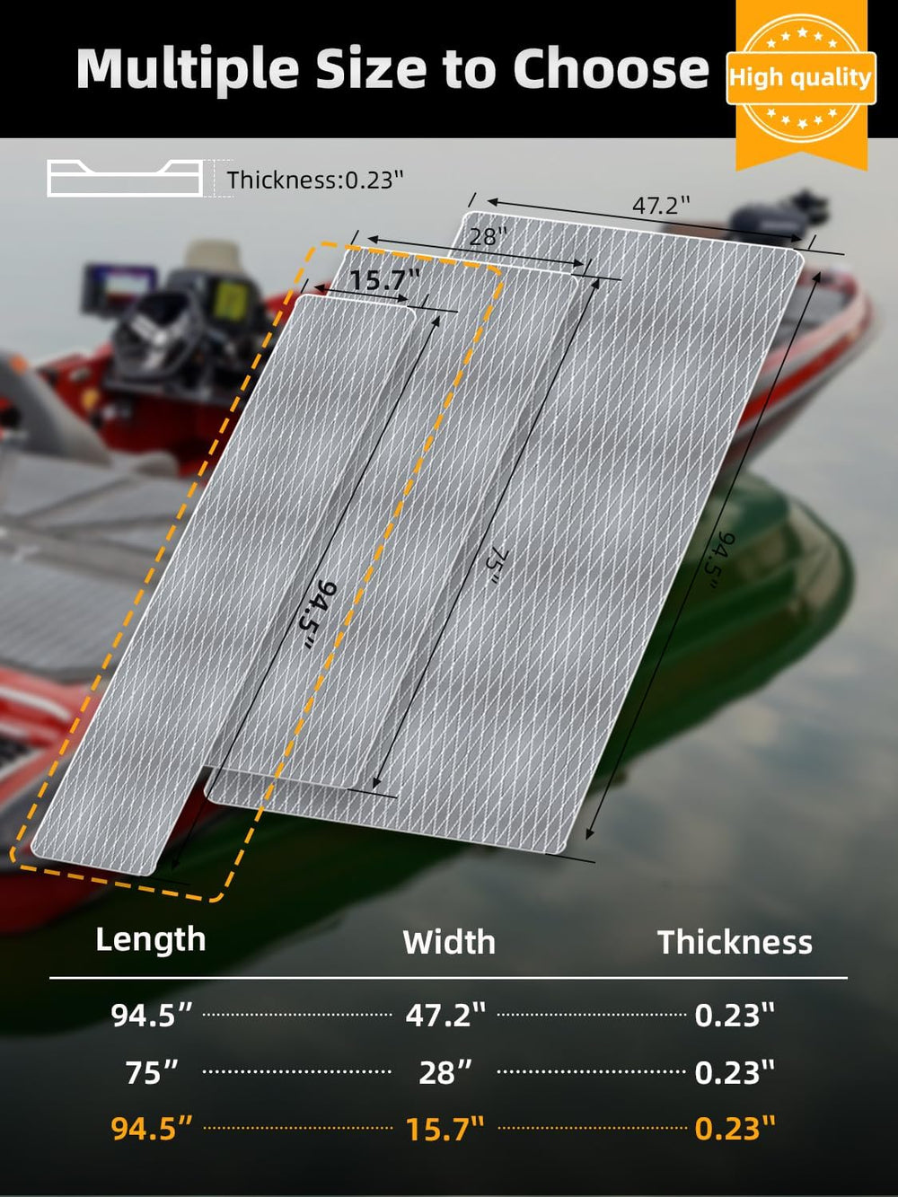 FOCEAN Boat Flooring EVA Foam Boat Decking Marine Mat Non-Slip Self-Adhesive ...