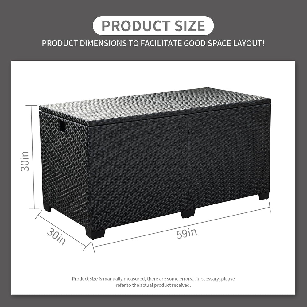 Rattaner 180 Gallon Outdoor Storage Box Large Patio Storage Bin with Waterpro...