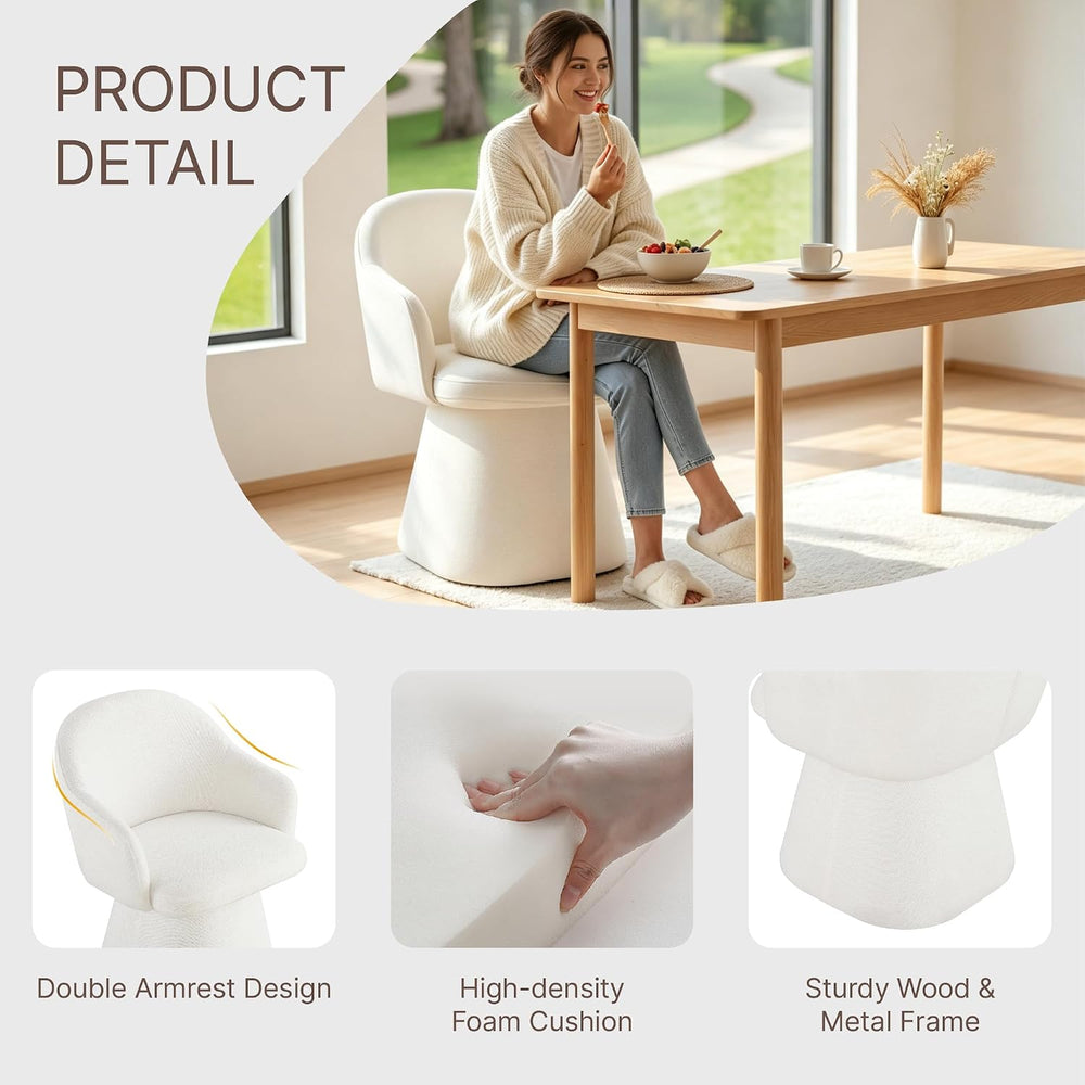 KISLOT Swivel Dining Chairs Set of 4, Upholstered Modern Barrel Dining Chairs...