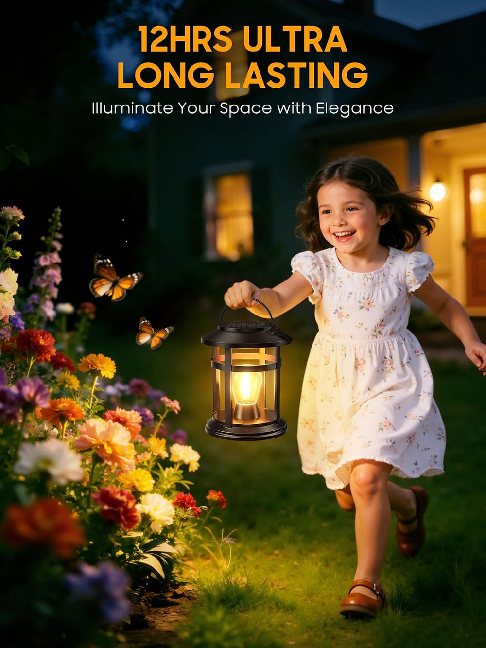 Solar Lantern Outdoor Waterproof, 4 Pack Bright Hanging Solar Lights for Outs...
