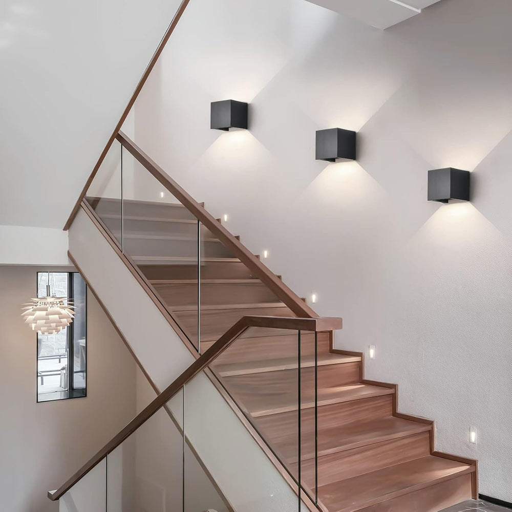 Mille Lucciole 12W 2Pack Outdoor Wall Lights Exterior/Interior,LED Black Outd...