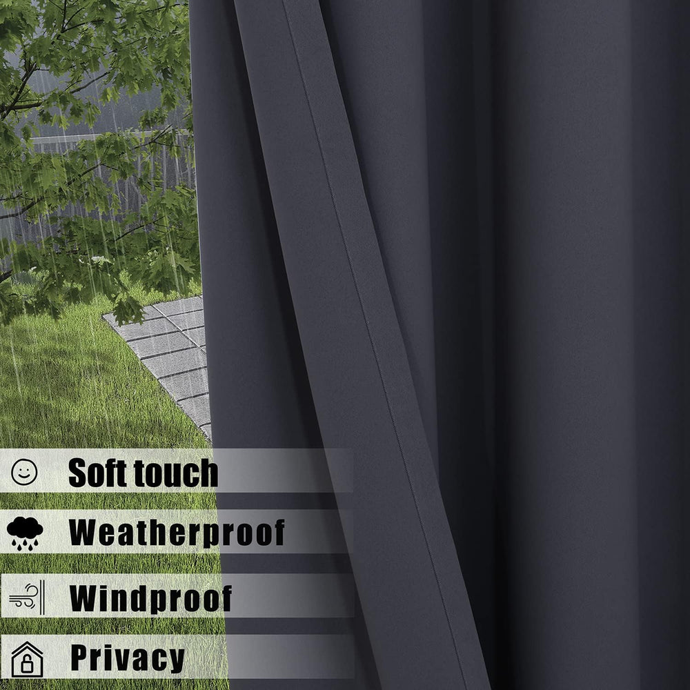 BONZER Waterproof Indoor/Outdoor Curtains for Patio Thermal Insulated