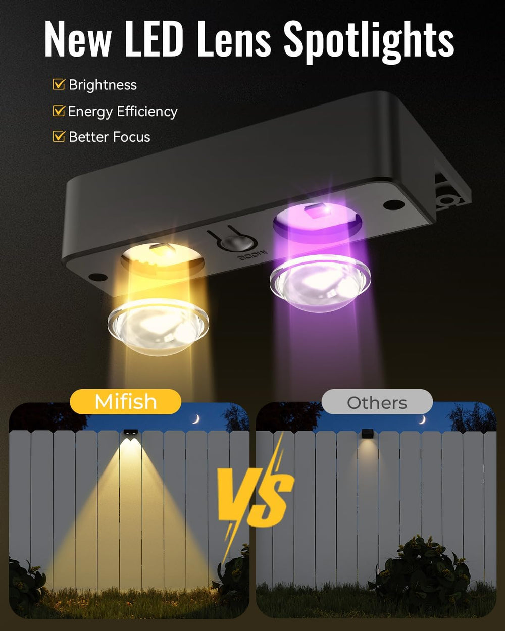 Solar Fence Lights Outdoor with Remote 8 Pack, Warm/Cool White & RGB 12 M...