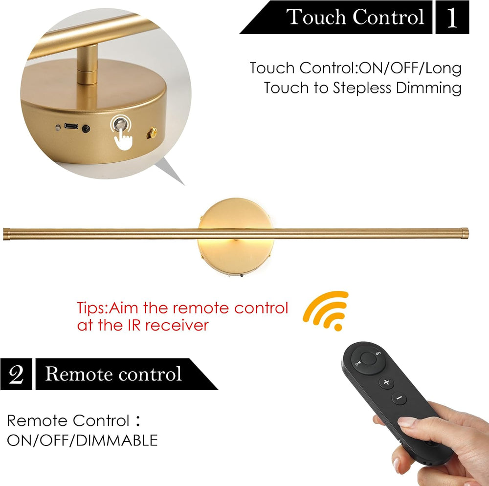 KARTOOSH Battery Operated Wall Sconces Set of Two Wireless Wall Lights