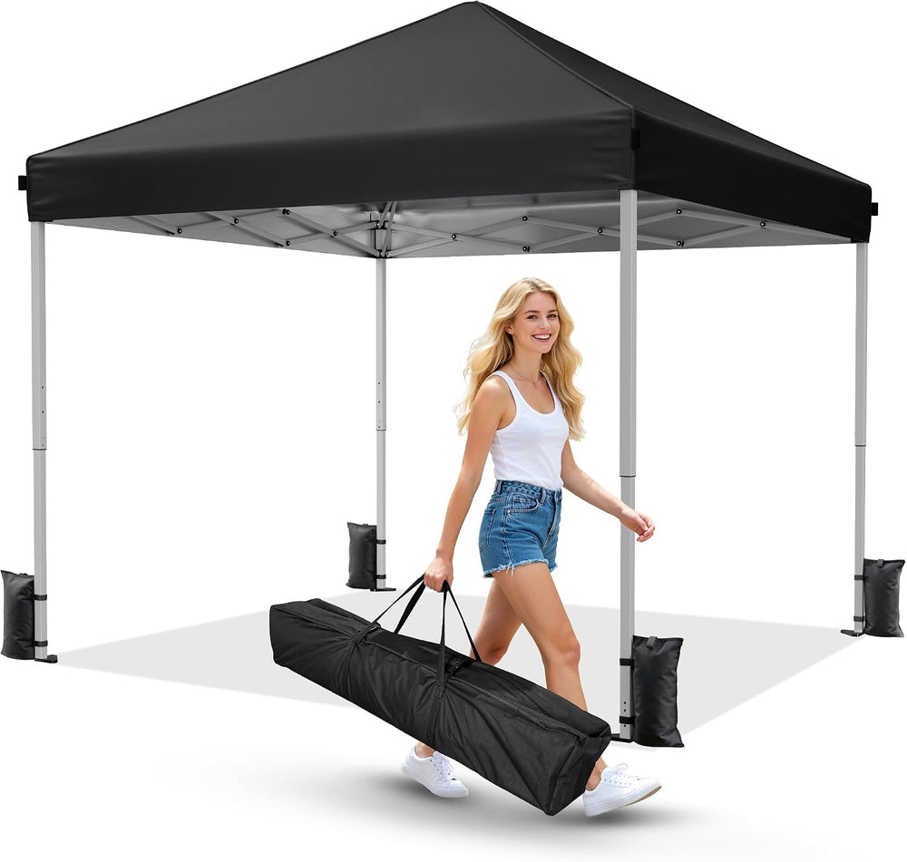 Driftalia 10x10 Pop Up Canopy Tent One-Push Center Lock, Portable Shelter