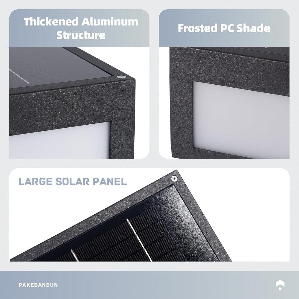 Solar Post Lights Outdoor, 9.84" Solar Pillar Lights Outdoor