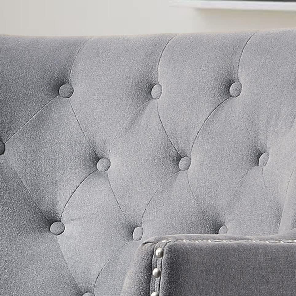 Rosevara Atlas Mid-Century Modern Upholstered Lounge Arm Chair - Tufted Accen...