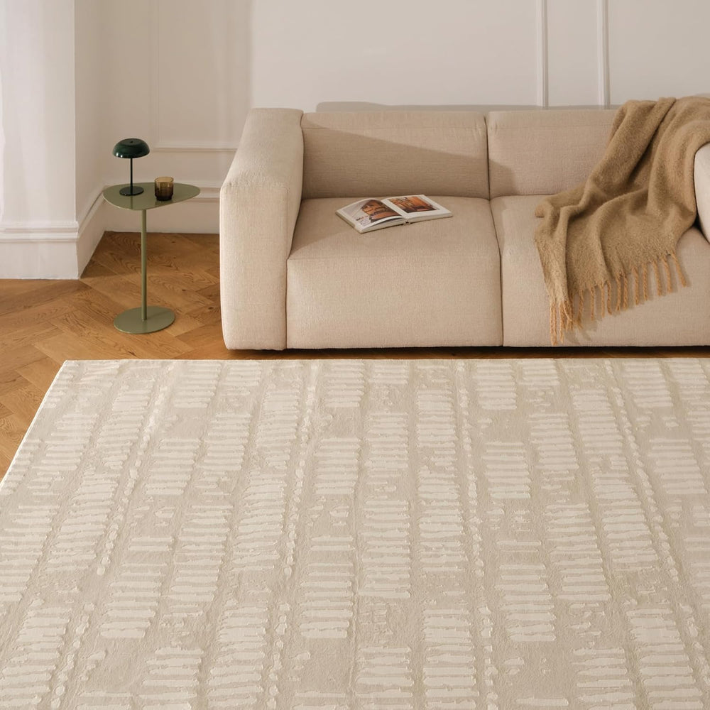 Revival Rugs Shell 8'x10' Area Rugs - Washable, Medium Pile, Beige, C...