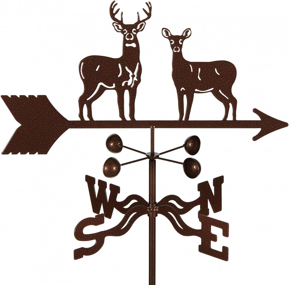 EZ Vane Steel Standing Deer Weathervane with Wind Cups — Roof Mount
