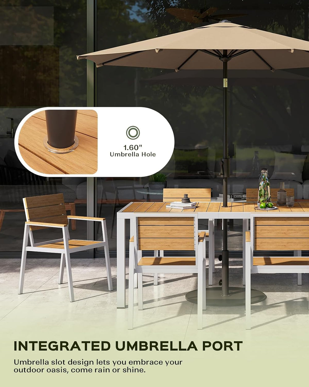 Vexwalx 7-Piece Outdoor Dining Set, Aluminum Dining Table Set for 6, Patio Ta...
