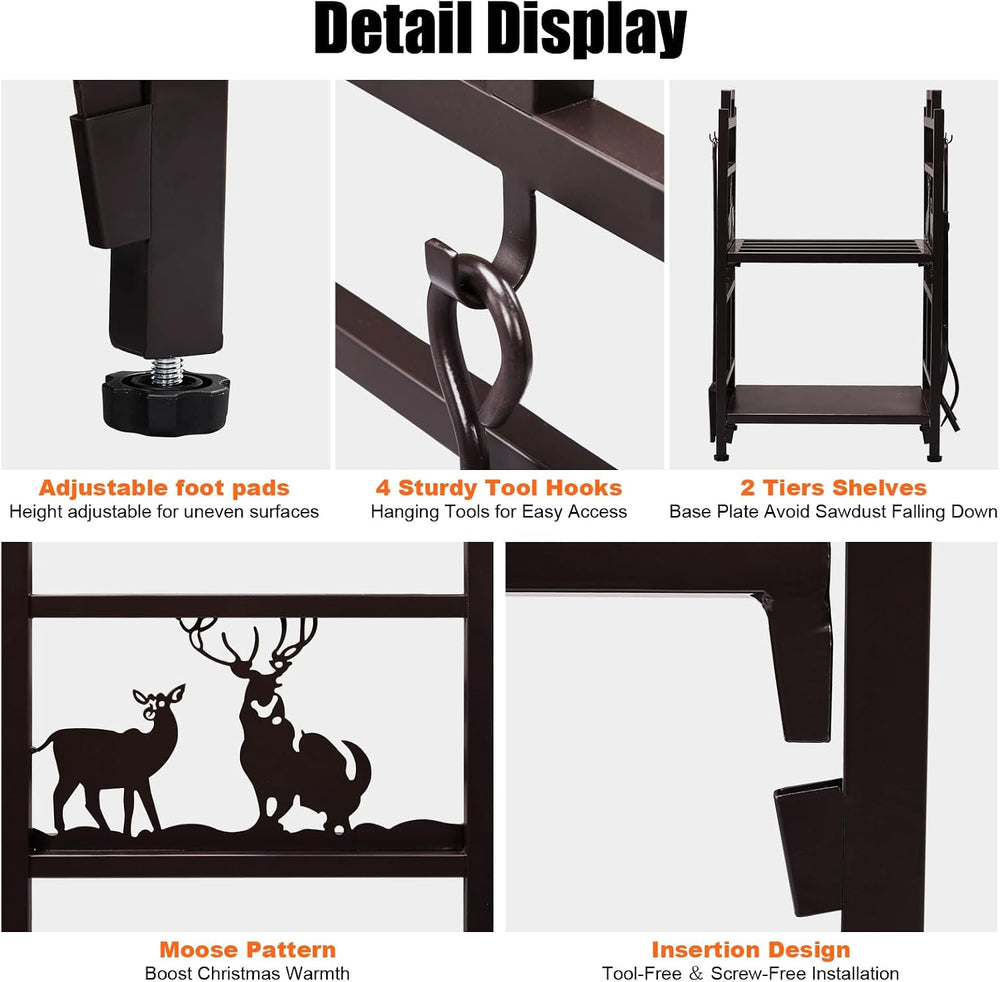 Outvita 2 Tier Firewood Log Rack, Iron Lumber Storage Holder, Wood Pile Stack...
