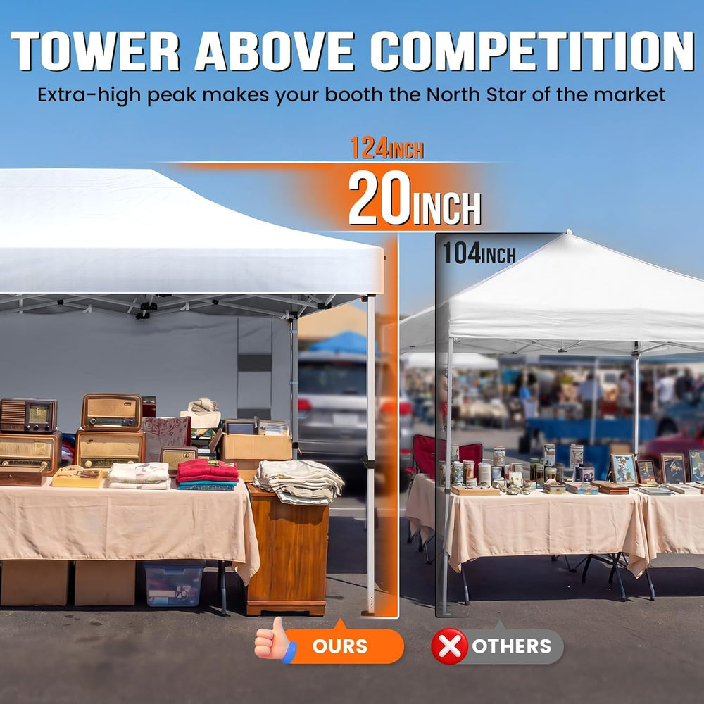 Quictent 10x15 Heavy Duty Pop up Canopy Tent with Wheeled Bag