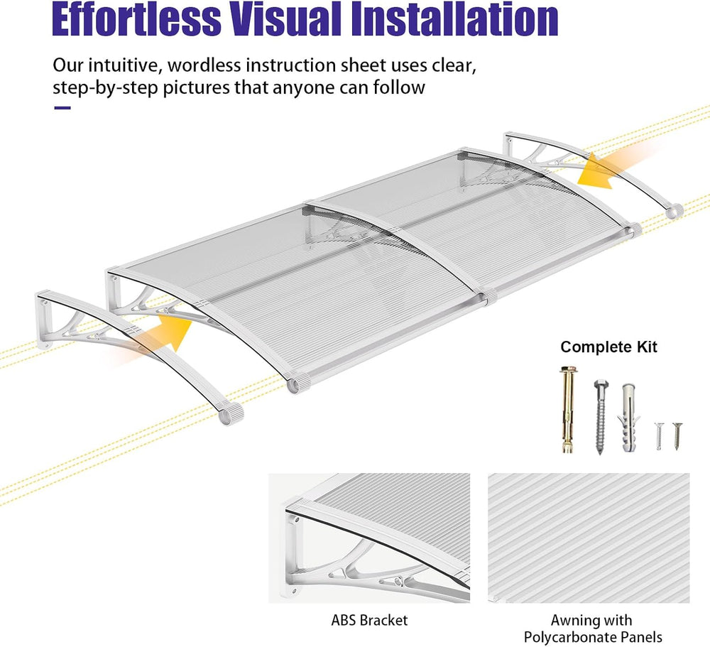 32" x 80" Window Door Awning Canopy Exterior with Drainage
