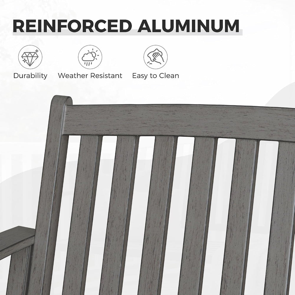 Grand patio Farmhouse Outdoor Bench, Garden Benches with Anti-Rust Aluminum, ...