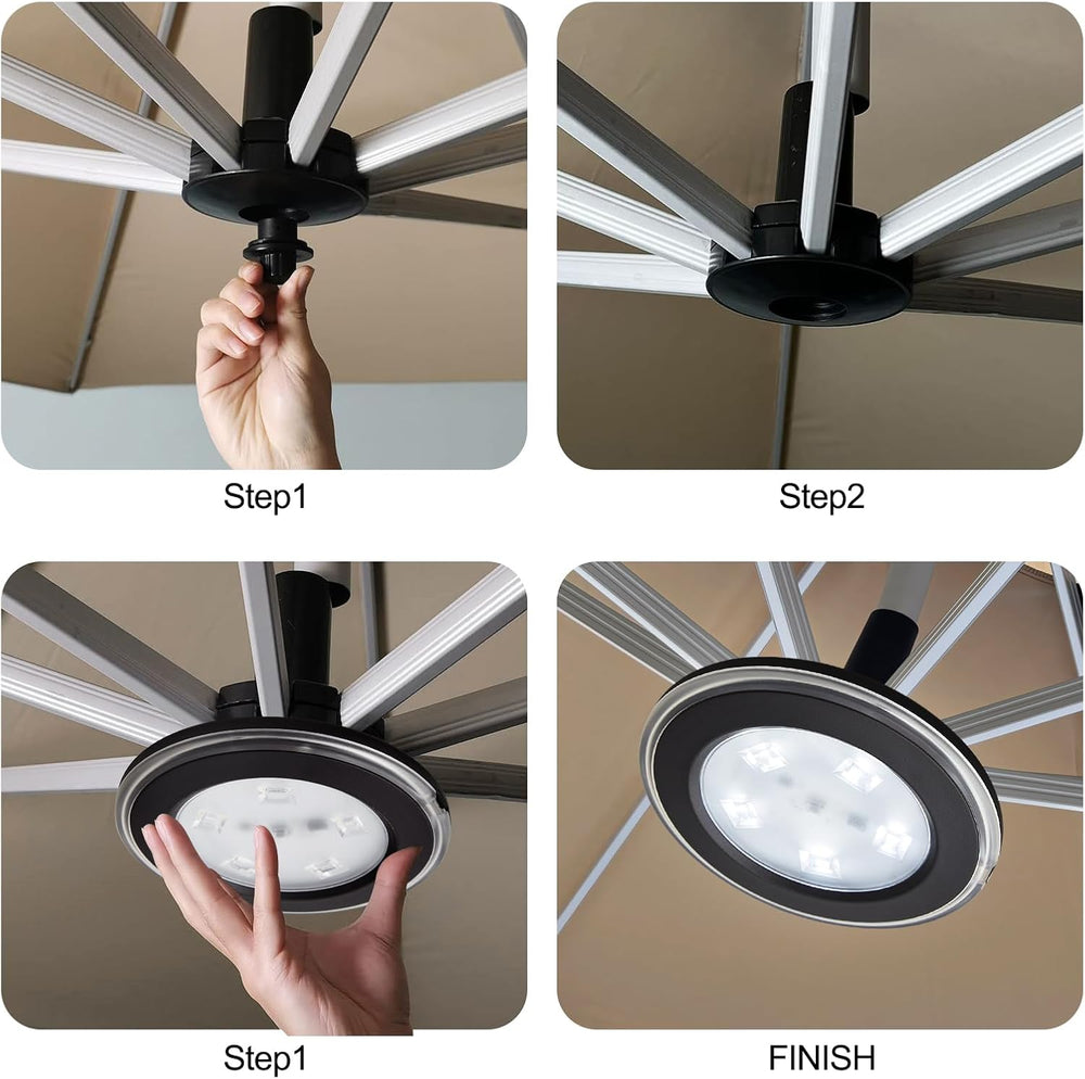 Vitnucrol LED Patio Umbrella Lights with Remote, 4000mAh Rechargeable