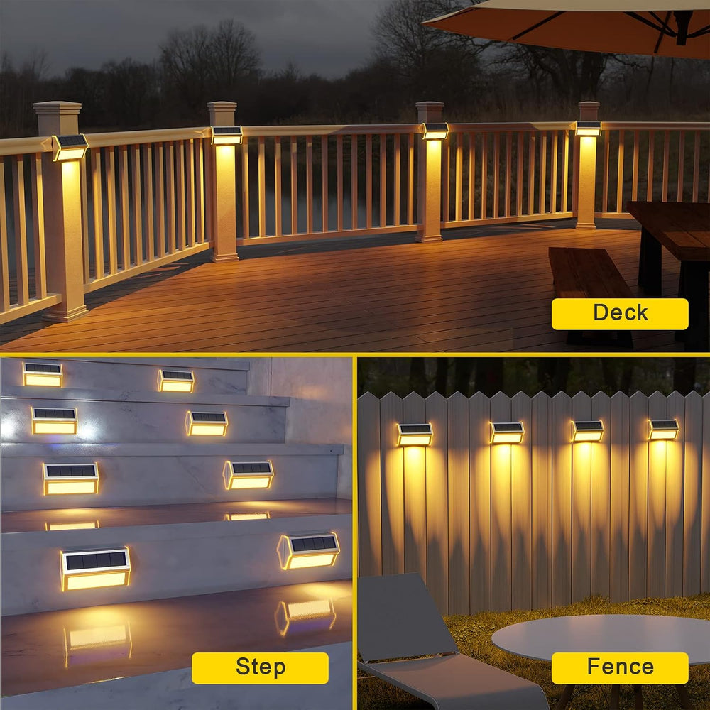 ROSHWEY Solar Deck Lights, Suitable for Fence Step Stair-Warm White-6Pack