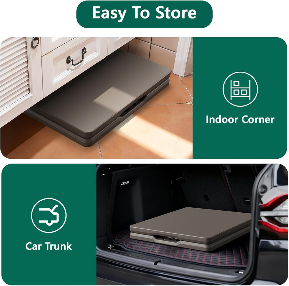 Folding Table 4FT Heavy Duty Plastic Table with Handle, Foldable&Portable...