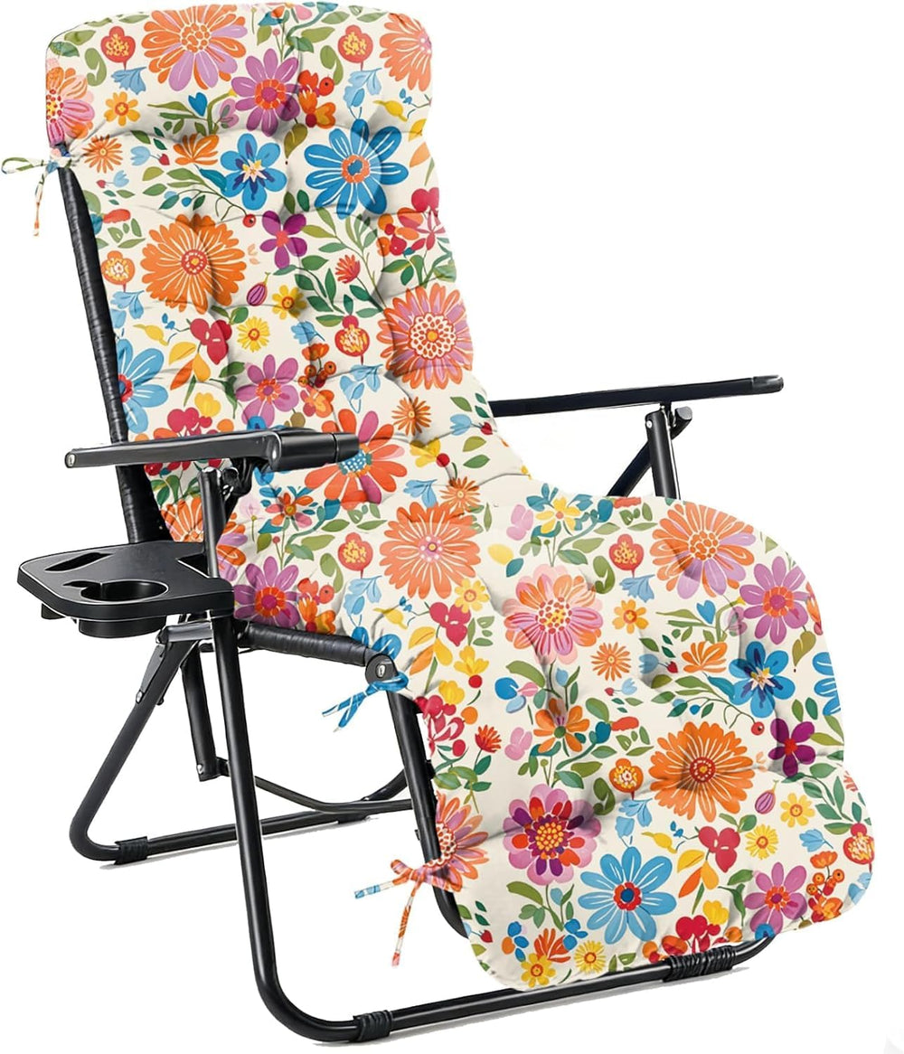 Patio Chaise Lounge Chair Cushion, Waterproof Zero Gravity Chair Cushion with...