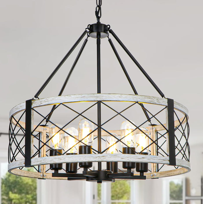 6-Light 22.5'' Farmhouse Chandelier for Dining Room Light Fixture