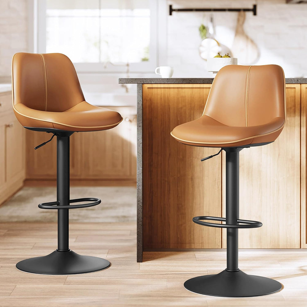 VASAGLE Bar Stools Set of 2, Swivel, Adjustable Height, Spliced Design