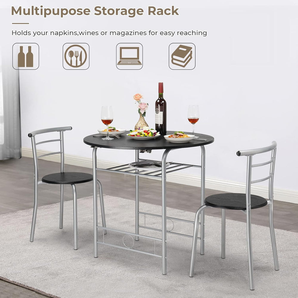 VINGLI 31.5" Drop Leaf Dining Table Set for 2, 3 Pieces Dining Table wit...