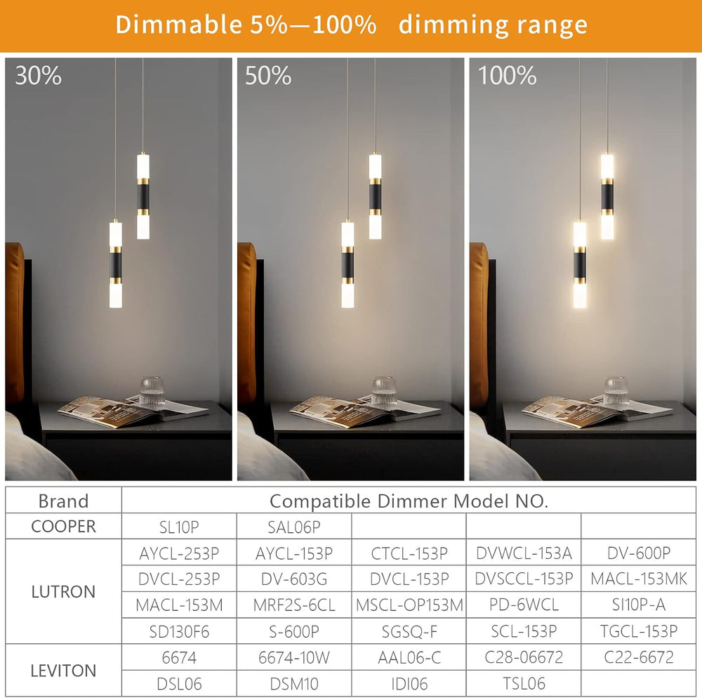 2-Light Pendant Lights Kitchen Island Dimmable LED Modern Mini Pendant Light,...