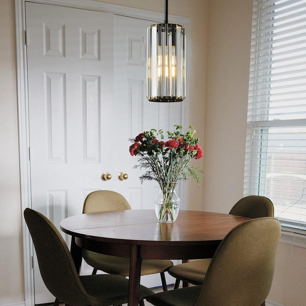 Black Pendant Lighting Modern Pendant Light Mini Crystal Chandeliers Adjustab...